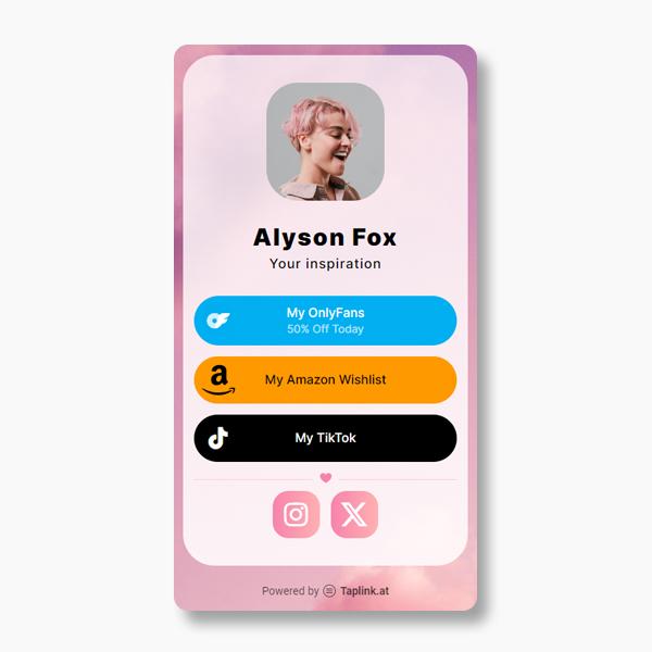 Example of a Link In Bio page for OnlyFans