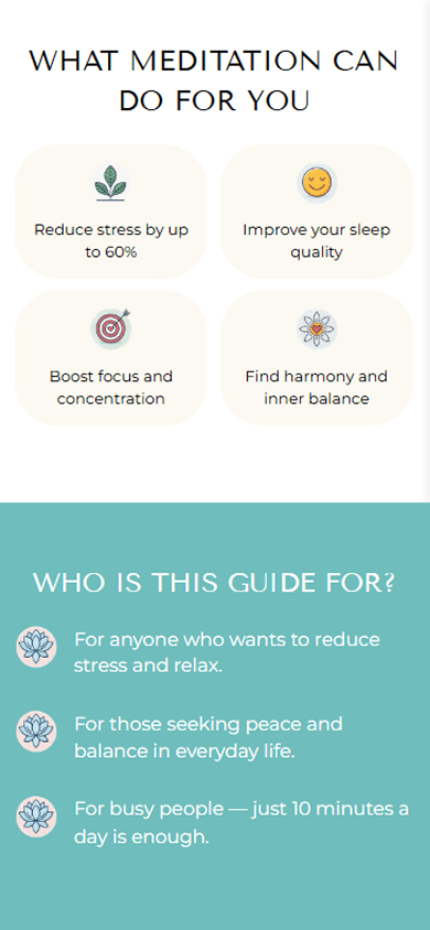 Bottom of the guide sales page built with Taplink