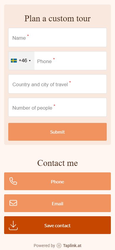 Bottom of the travel blogger’s virtual business card