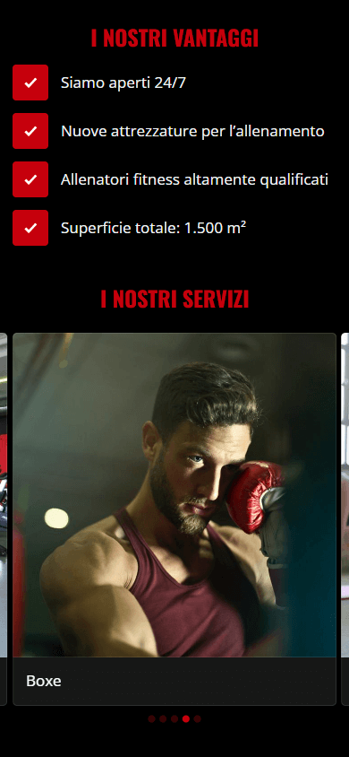 Parte centrale dell’esempio di Linktree del personal trainer