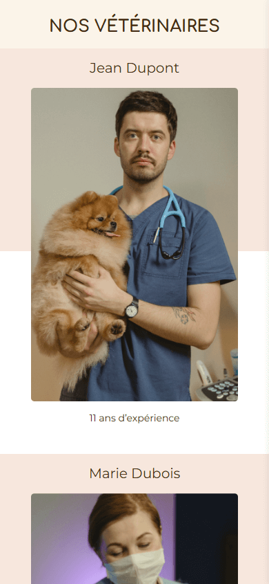 Le milieu de l’exemple de Linktree de la clinique vétérinaire