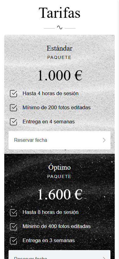 El medio del Linktree de un fotógrafo