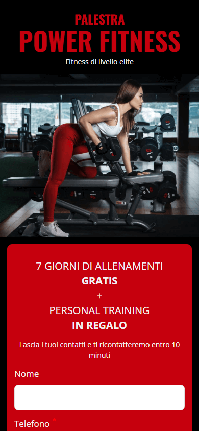 Parte superiore dell’esempio di Linktree di un personal trainer