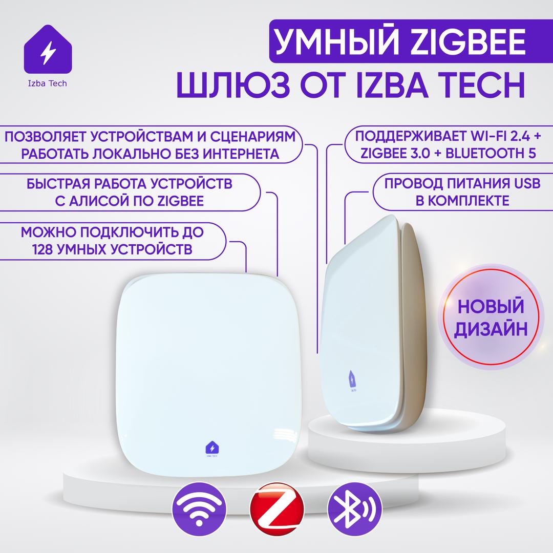 НОВЕЙШИЙ Шлюз белого цвета, от Izba Tech для Tuyа, с Zigbee 3.0 + WIFI + BLE5.0 для умных датчиков и Zigbee устройств, работает