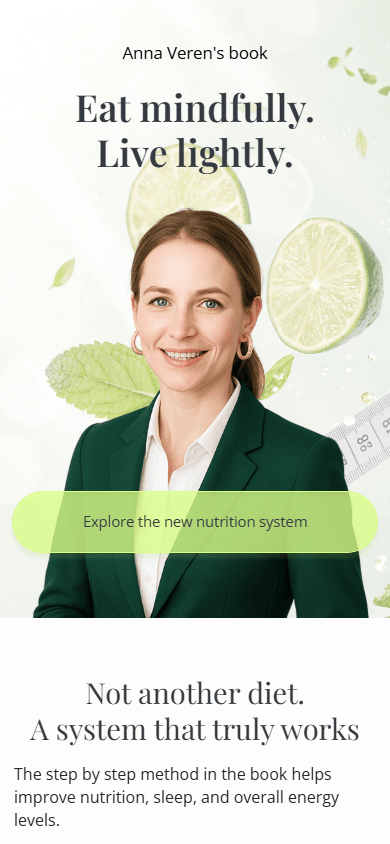 Top of a health expert’s Carrd-inspired Taplink website