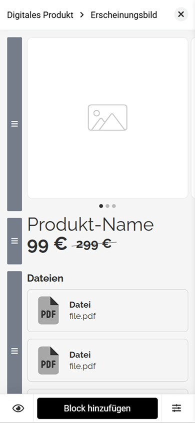 Anpassung des Aussehens eines digitalen Produkts in Taplink