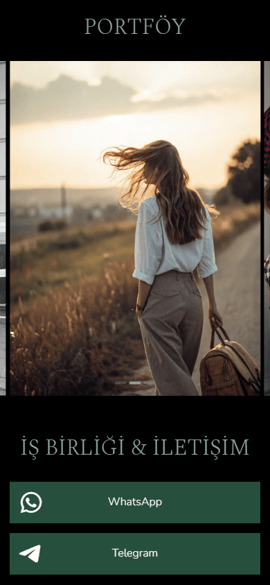 Stilist Linktree örneğinin alt kısmı