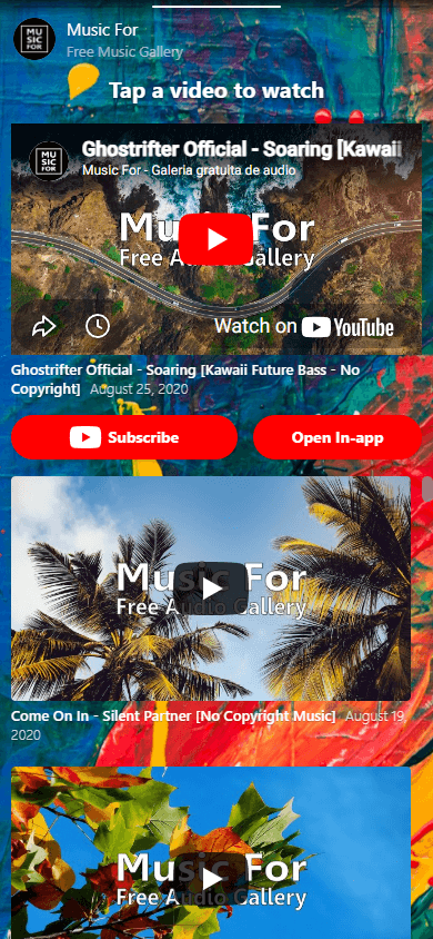 Tap Bio link in bio page featuring YouTube videos