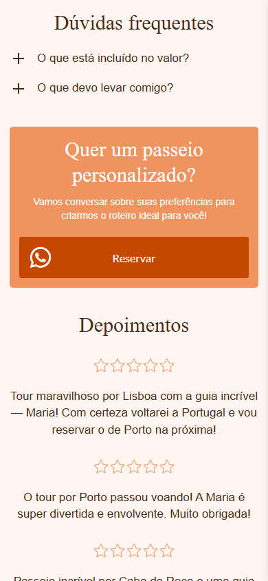 Parte inferior do Linktree do viajante