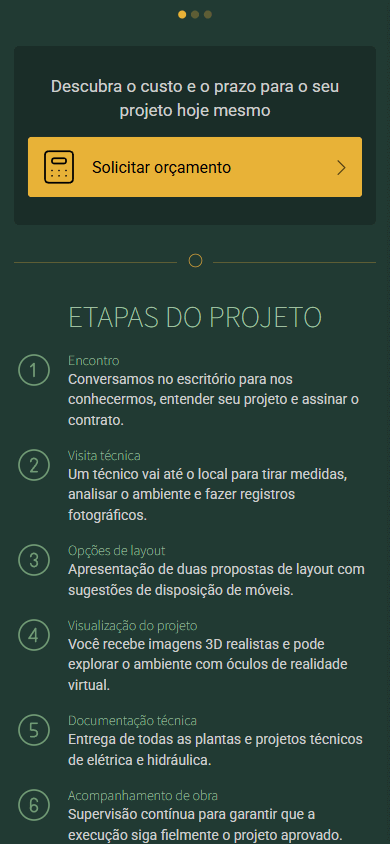 Parte central do exemplo de Linktree da designer