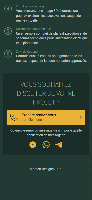 Le bas de l’exemple de Linktree de la designer