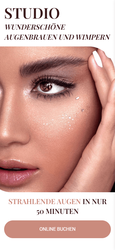 Der obere Bereich des Linktree-Seitenbeispiels eineseiner Kosmetiker:in