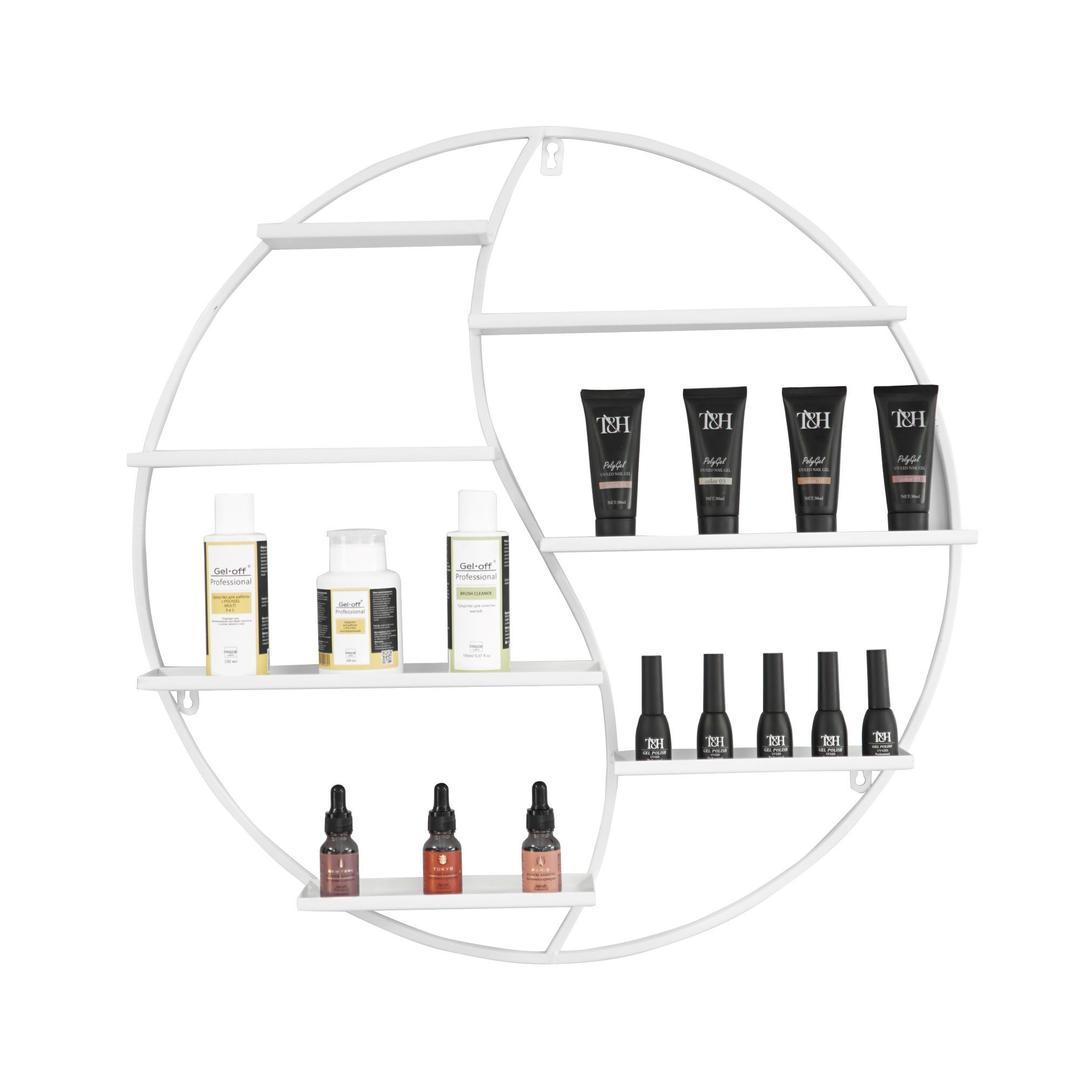 Полка для лаков настенная, круглая (Белая)