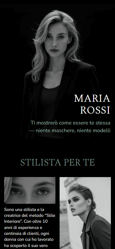 Parte superiore del miglior design di Linktree per stylist