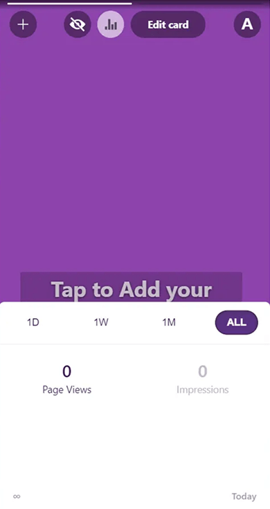 Analytics interface in Tap Bio