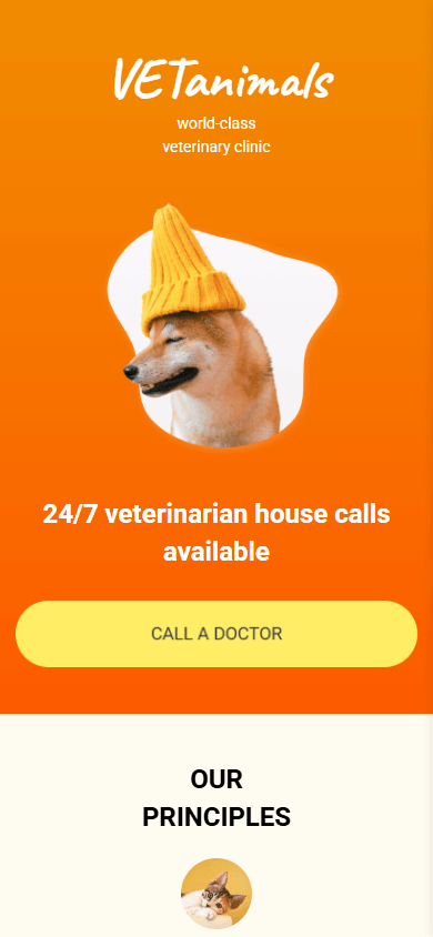 A small business link tree template for the vet clinic