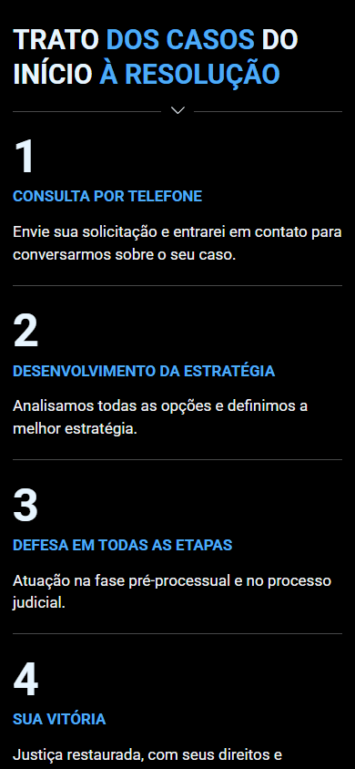 Parte central do exemplo de Linktree do advogado