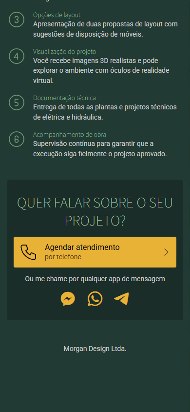 Parte inferior do exemplo de Linktree da designer