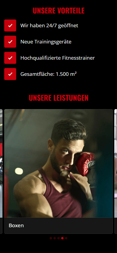 Der mittlere Bereich des Linktree-Beispiels eineseiner Fitnesstrainer:in