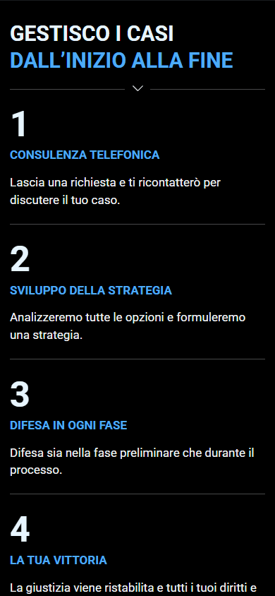 Parte centrale dell’esempio di Linktree dell’avvocato