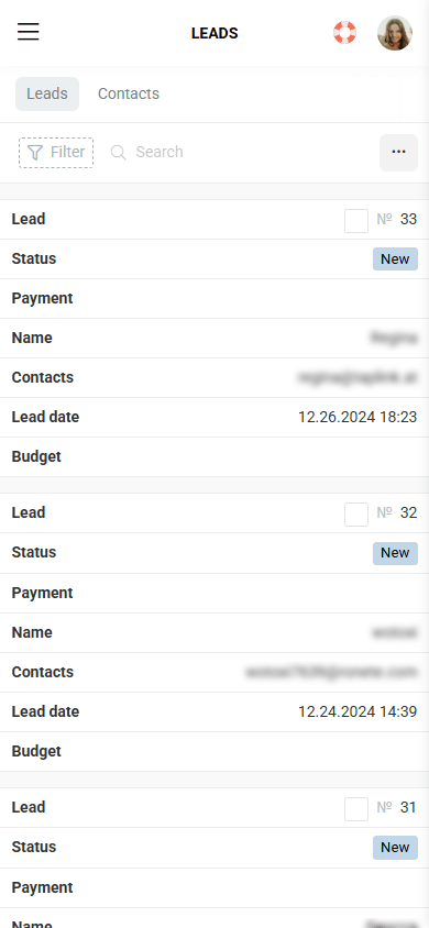 Página de leads na alternativa Carrd da Taplink